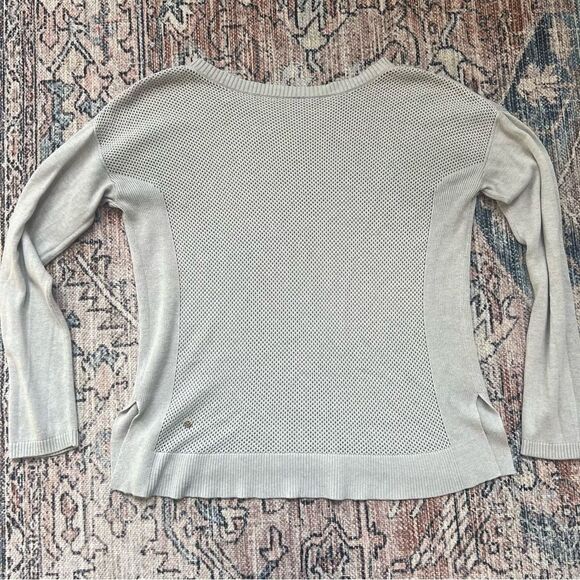 Lululemon Well Being Sweater Heathered Grey Size 8 Cashmere Blend Crew Neck - Picture 10 of 12